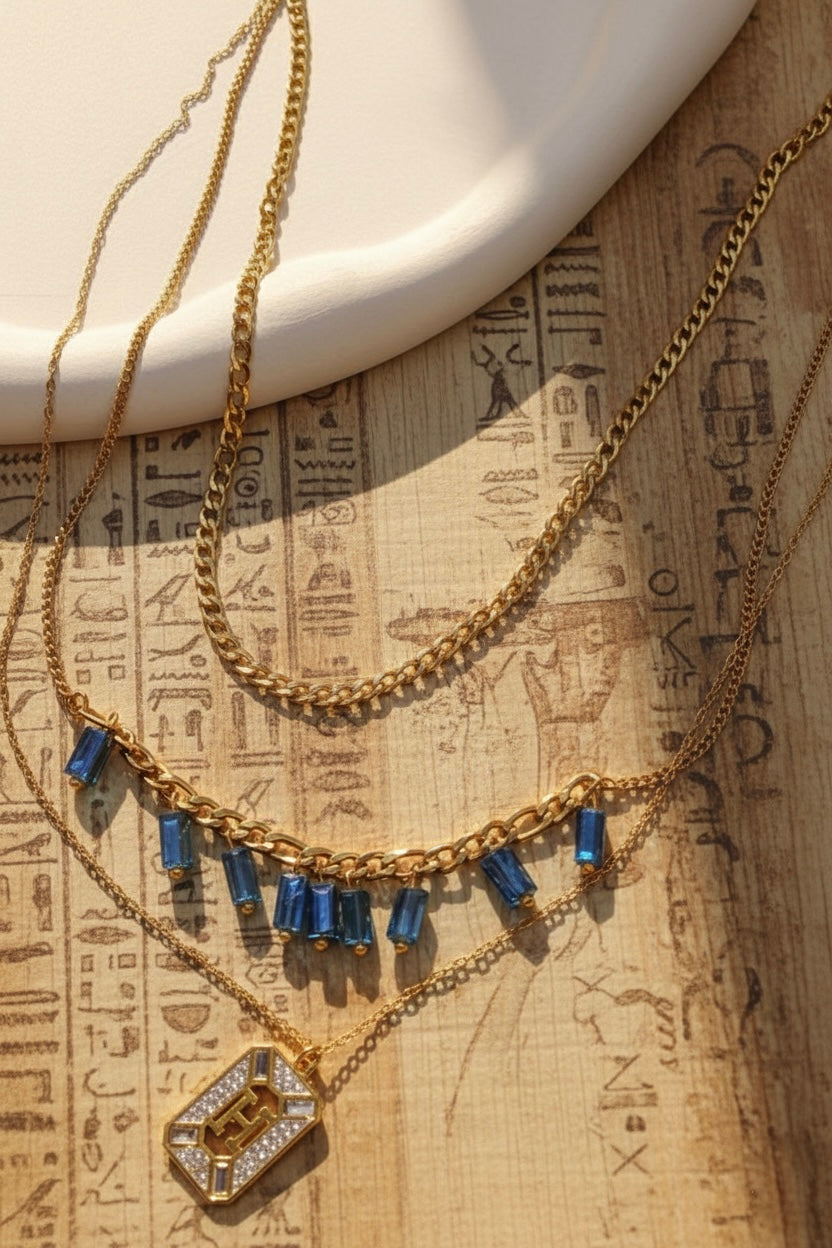 Triple-Layered Pharaoh’s Grace Necklace