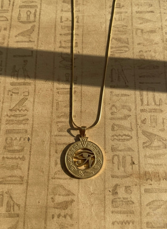 Ancient Egyptian Eye of Horus Medallion Necklace