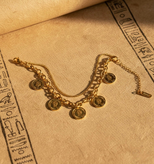 Vintage Empress Double-Layered Coin Bracelet