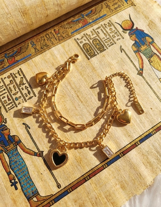 Charm Bracelet | Dual Layer Heart Design