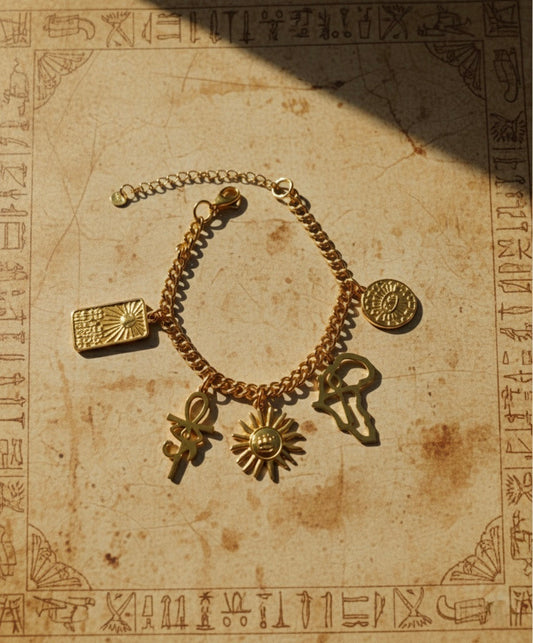 Heritage Charm Bracelet – African & Egyptian Symbols