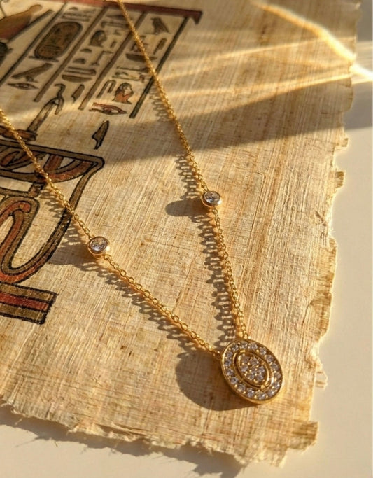 Elegant Oval Pavé Crystal Necklace