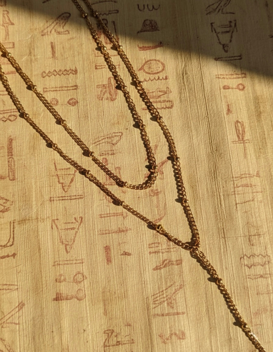 Gold-Layered Satellite Drop Necklace