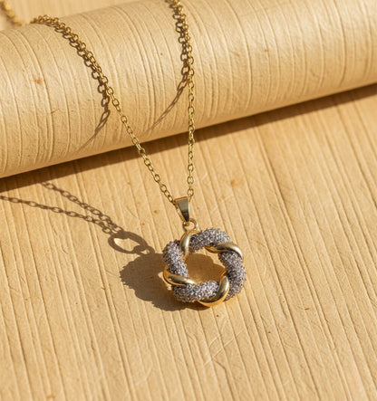 Intertwined Sparkle Twist Pendant Necklace