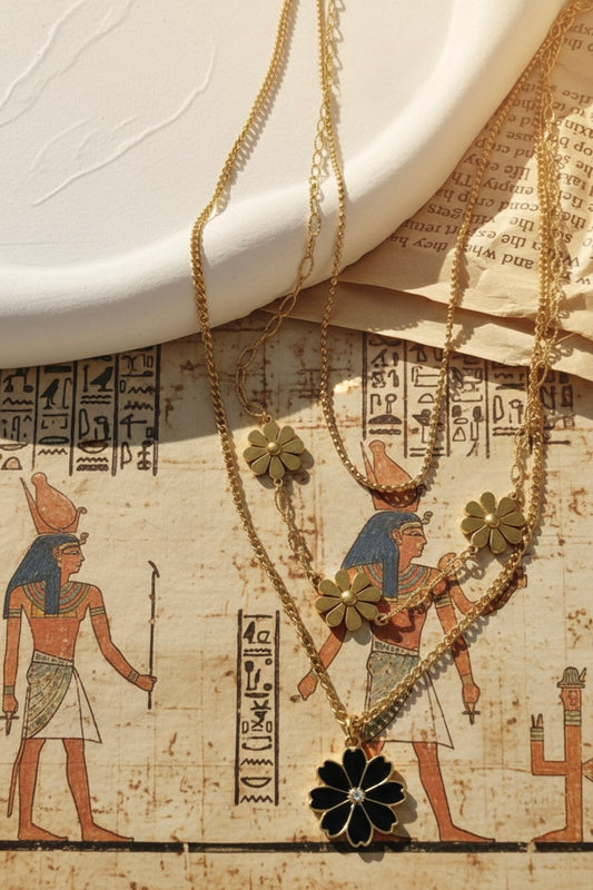 Vintage Floral Multi-Layered Necklace