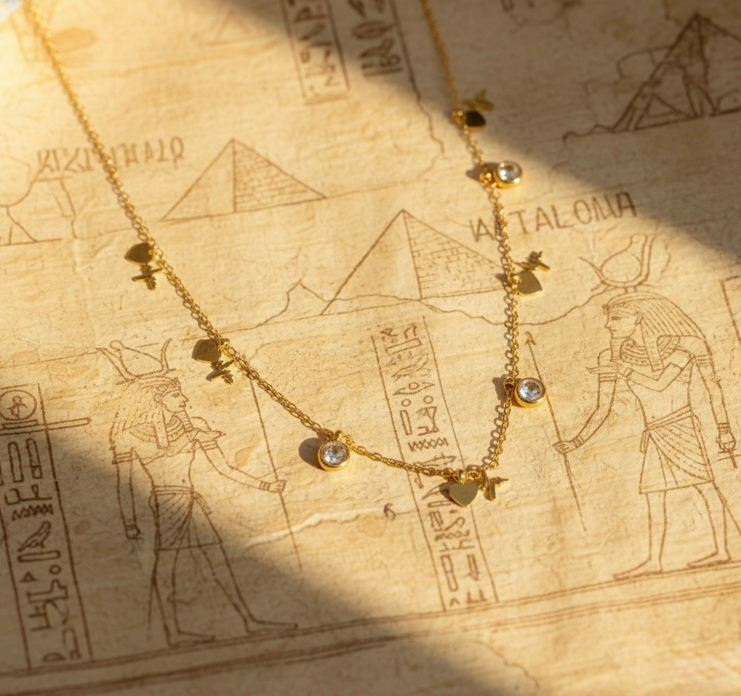 Heart & Crystal Charm Necklace