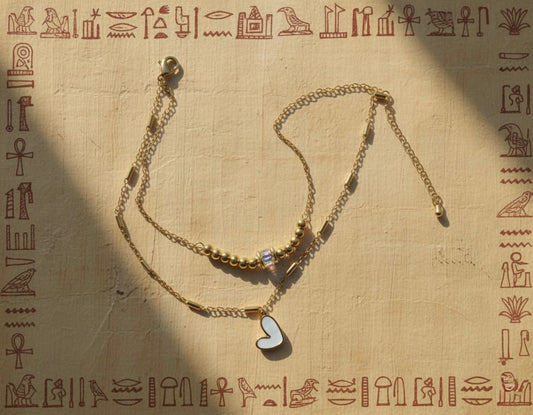 Luxe Double-Layer Heart & Crystal Anklet